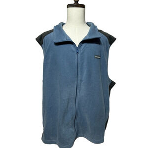 Columbia Vest Mens 6X Blue‎ Gray Fleece Steen Mountain Full Zip Outdoors